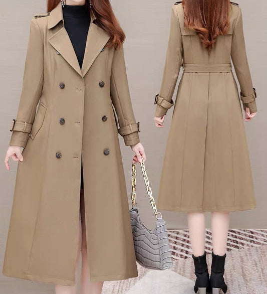 Double-Breasted Belted Trench Coat